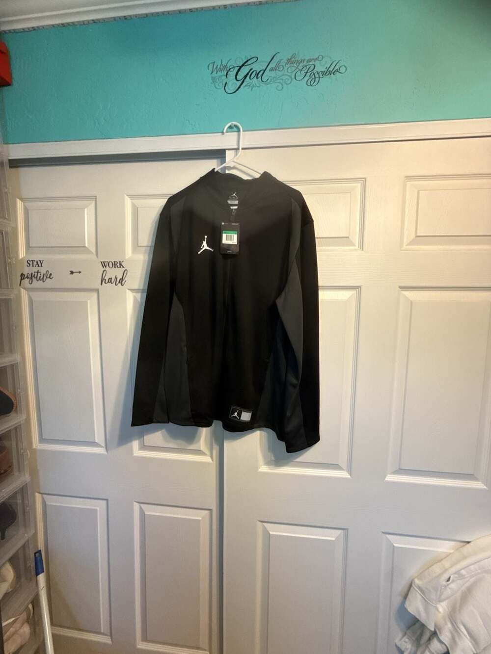 Jordan Flight Track Jacket Mens XL Black Gray Full Zip